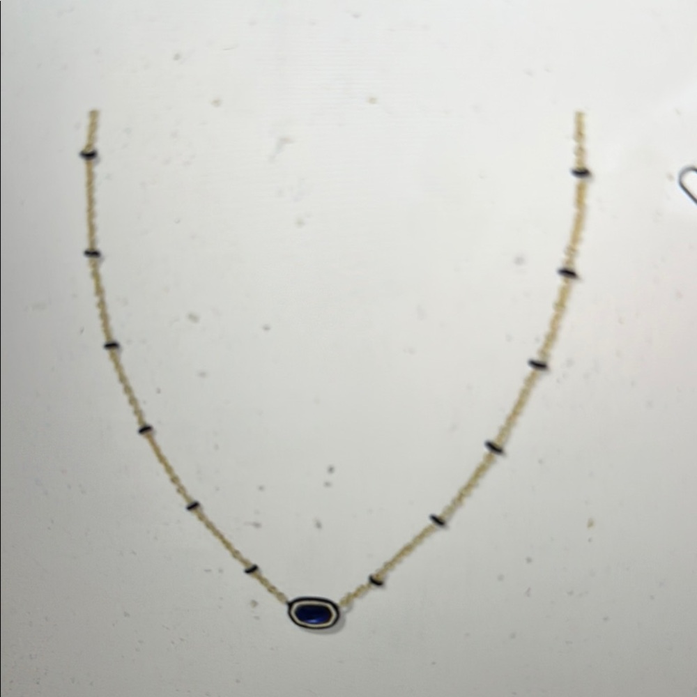 Kendra Scott Mini Elisa Short Pendant Necklace in Navy Mother of Pearl